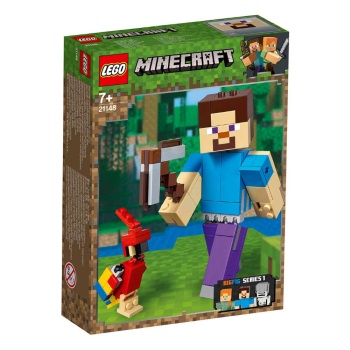 Lego set Minecraft Steve bigfig with parrot LE21148-3